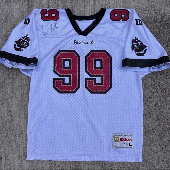 Wilson Other - Warren Sapp 99 Autographed White Jersey Wilson L Size 14-16 Tampa Bay Buccaneers